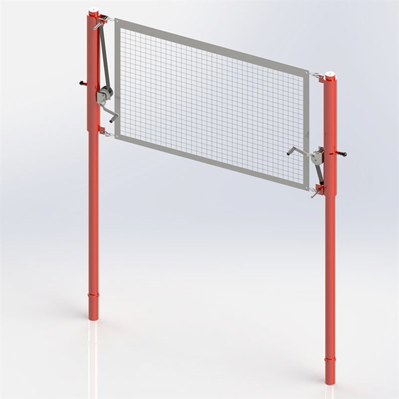 Poteaux de volleyball en aluminium, Système de réglage télescopique, 7,5 cm (3"), 2 treuils